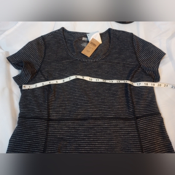 DULUTH TRADING CO Women's NoGa Stretch Dress Black Grey Striped Zip Pocket New L - Picture 8 of 11